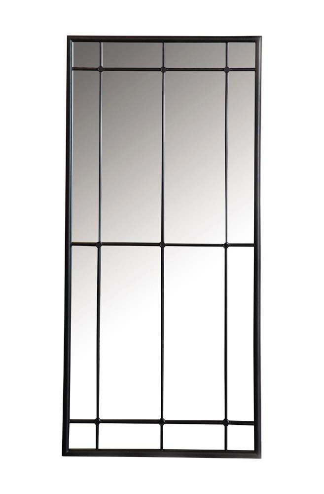 Annetta Black Rectangular Window Pane Wall Mirror from Coaster - Luna Furniture