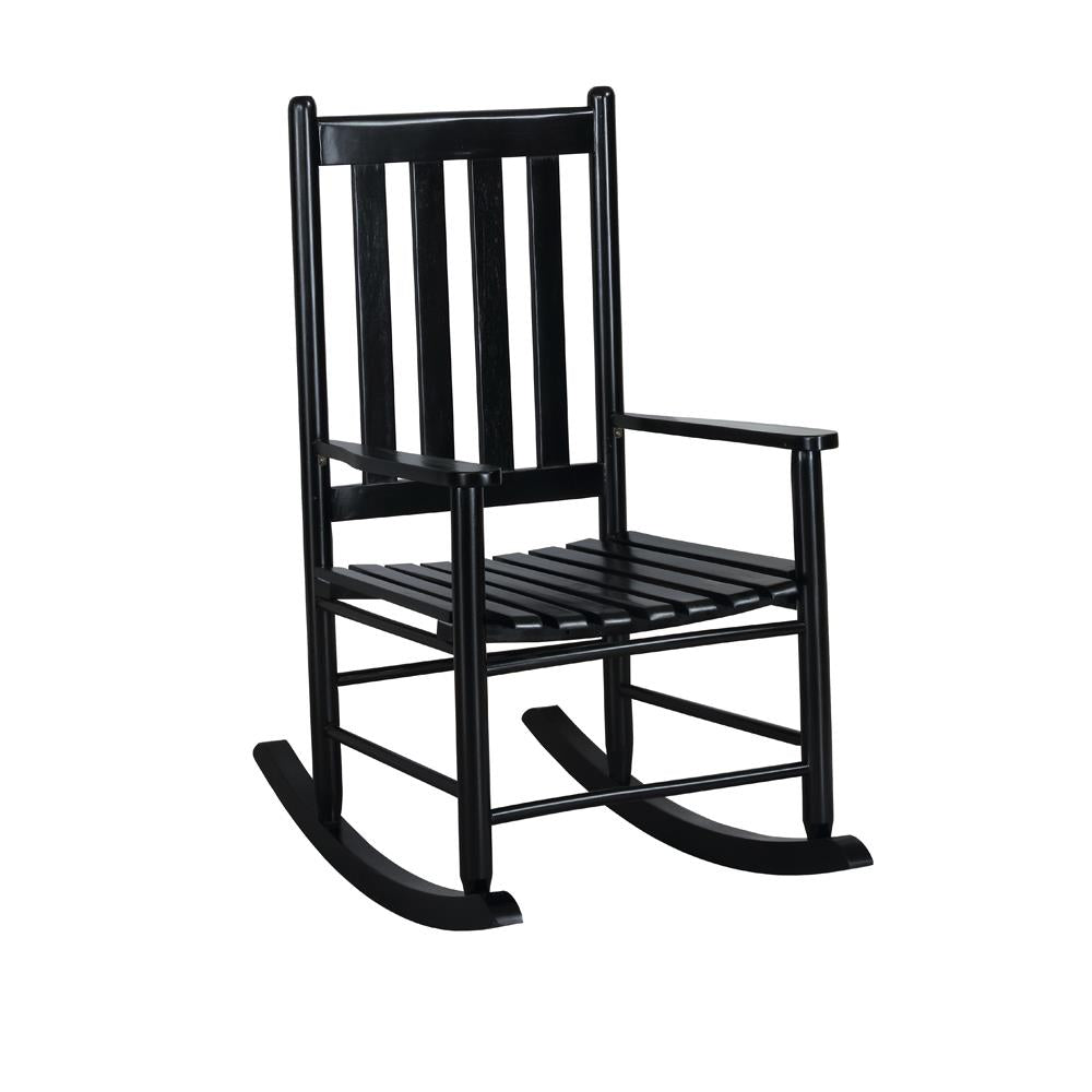 Annie Slat Back Wooden Rocking Chair Black - 609456 - Luna Furniture