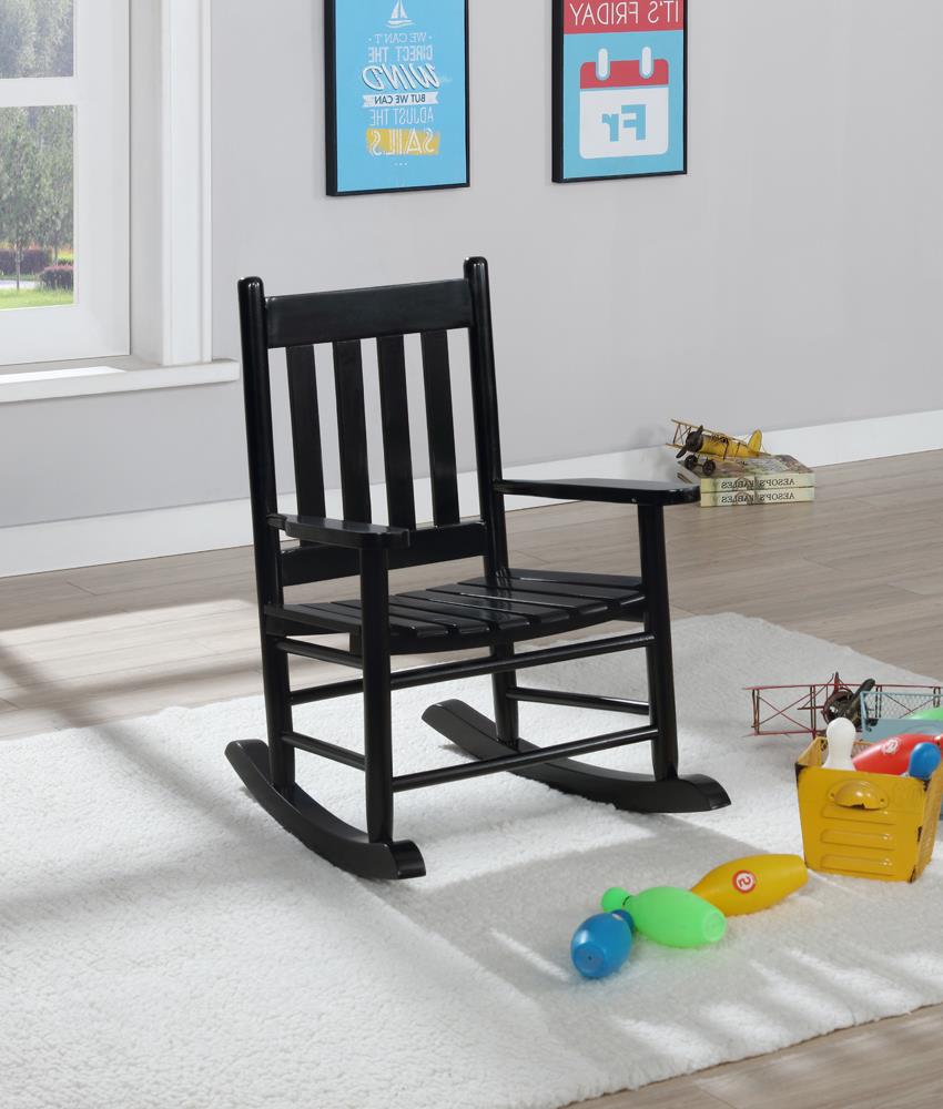 Annie Slat Back Youth Rocking Chair Black - 609451 - Luna Furniture