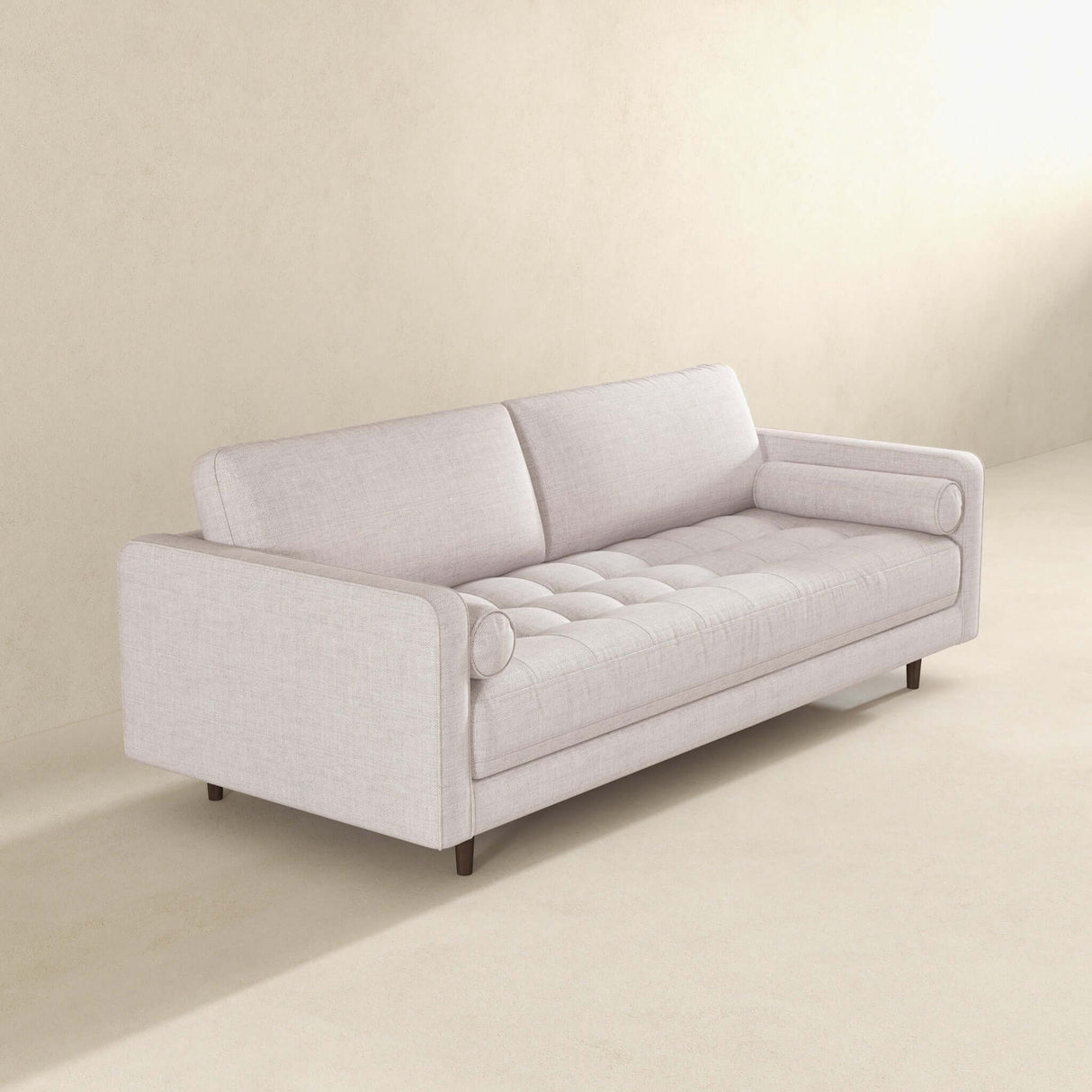 Anthony Mid-Century Modern Beige Linen Sofa - AFC00183 - Luna Furniture