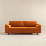 Anthony Mid-Century Modern Burnt Orange Pillow Back Velvet Sofa - AFC02001 - Luna Furniture