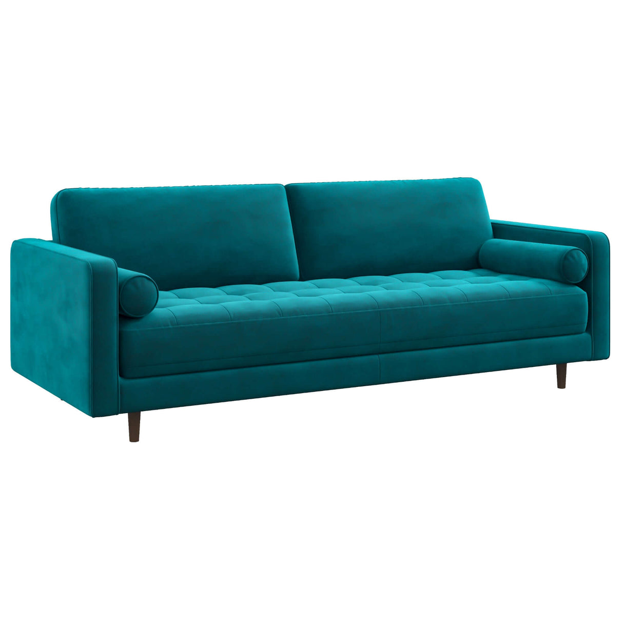 Anthony Mid-Century Modern  Teal Velvet Sofa - AFC01190 - Luna Furniture