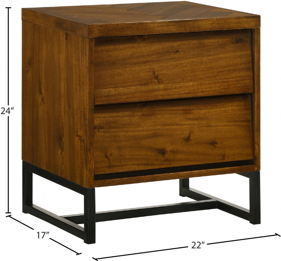 Reed Antique Wood Nightstand from Meridian - Luna Furniture