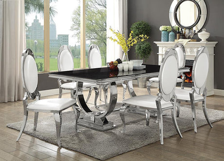 Antoine 5-piece Rectangular Dining Set Chrome - 107871-S5 - Luna Furniture