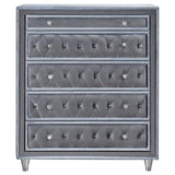 Antonella 5-drawer Upholstered Chest Grey - 223585 - Luna Furniture