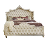 Antonella Ivory/Camel Upholstered Panel Bedroom Set from Coaster - Luna Furniture