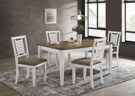 Appleton Brown Brushed/White 5-Piece Rectangular Dining Set from Coaster - Luna Furniture