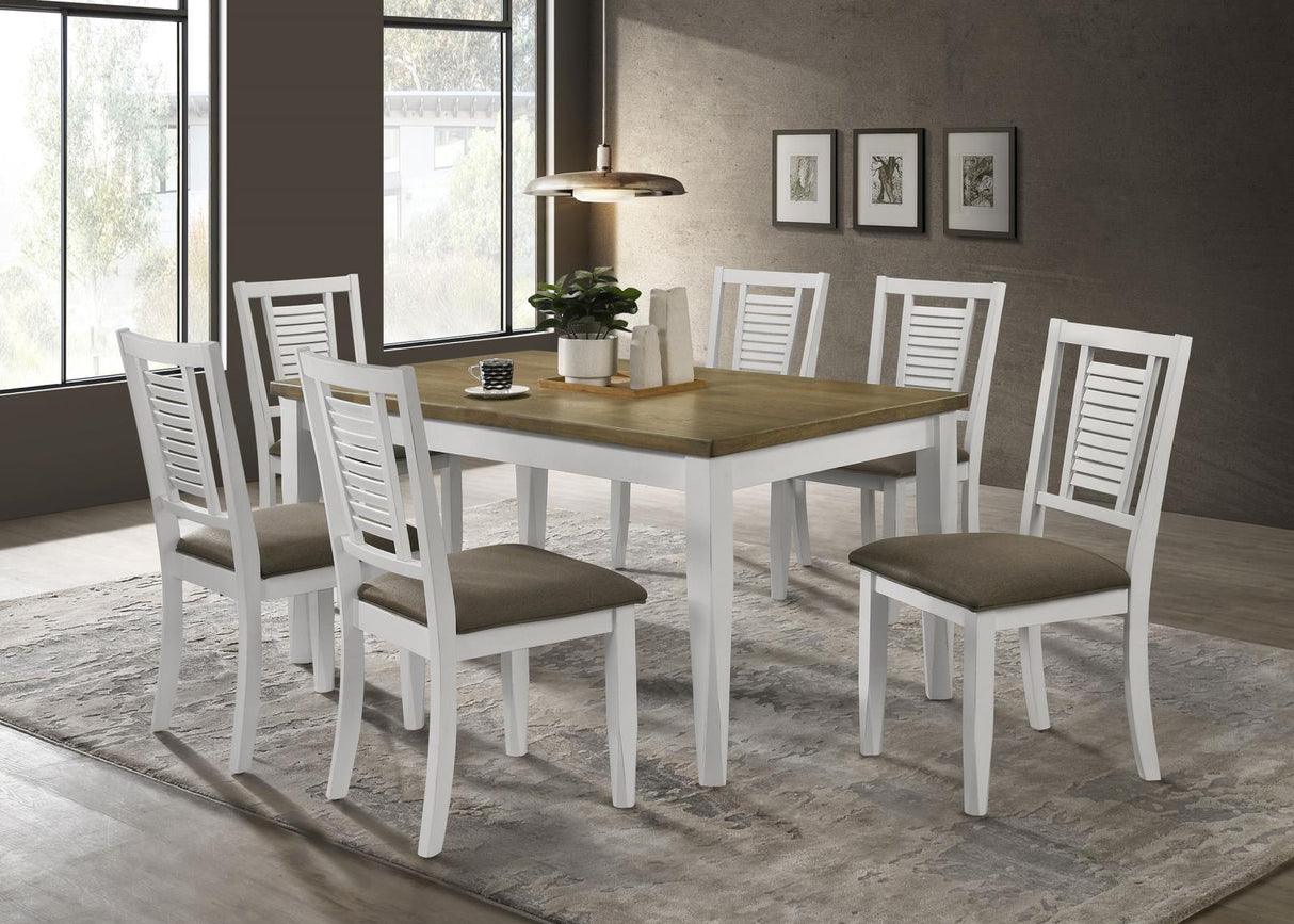 Appleton Brown Brushed/White 7-Piece Rectangular Dining Set from Coaster - Luna Furniture