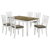 Appleton Brown Brushed/White 7-Piece Rectangular Dining Set from Coaster - Luna Furniture