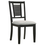 Appleton Ladder Back Dining Side Chair Black Washed and Light Grey (Set of 2) from Coaster - Luna Furniture