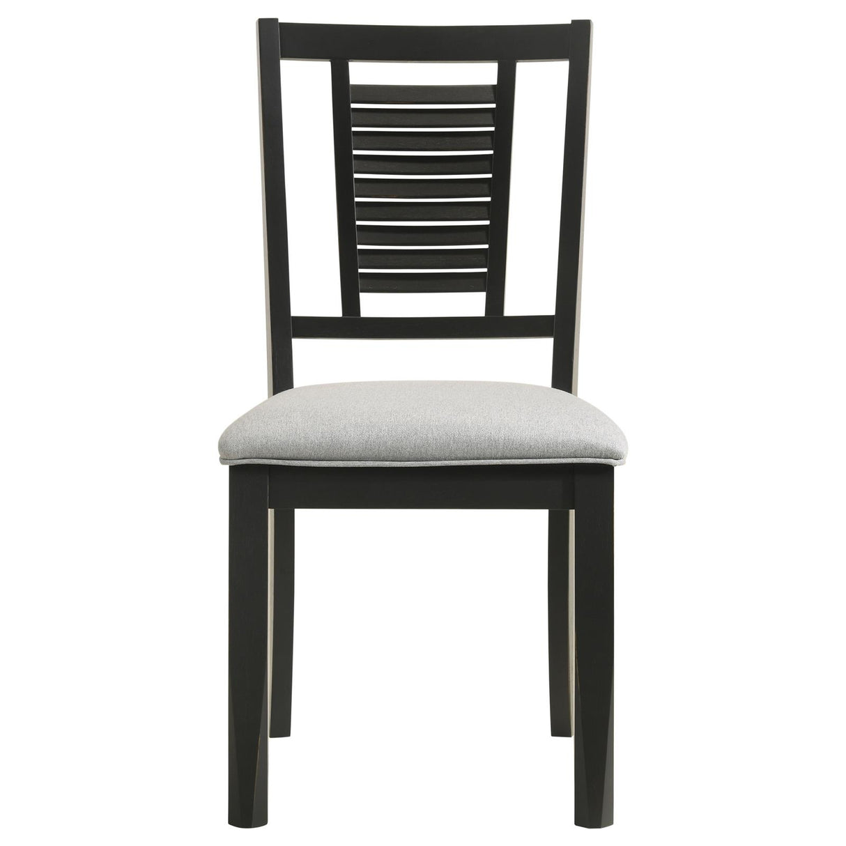 Appleton Ladder Back Dining Side Chair Black Washed and Light Grey (Set of 2) from Coaster - Luna Furniture