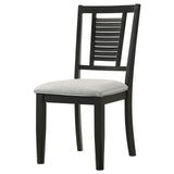 Appleton Ladder Back Dining Side Chair Black Washed and Light Grey (Set of 2) from Coaster - Luna Furniture