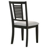 Appleton Ladder Back Dining Side Chair Black Washed and Light Grey (Set of 2) from Coaster - Luna Furniture