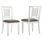 Appleton Ladder Back Dining Side Chair White and Brown (Set of 2) from Coaster - Luna Furniture