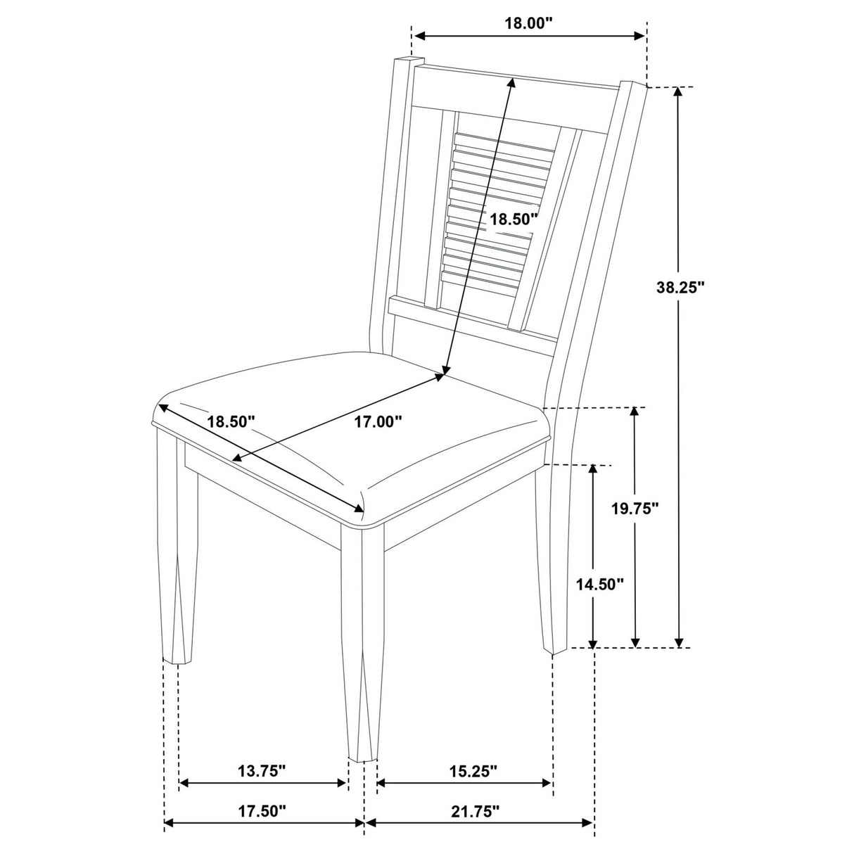 Appleton Ladder Back Dining Side Chair White and Brown (Set of 2) from Coaster - Luna Furniture