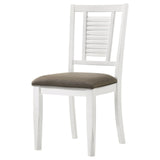 Appleton Ladder Back Dining Side Chair White and Brown (Set of 2) from Coaster - Luna Furniture