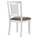 Appleton Ladder Back Dining Side Chair White and Brown (Set of 2) from Coaster - Luna Furniture