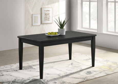 Appleton Rectangular Wood Dining Table Black Washed from Coaster - Luna Furniture