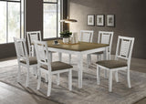 Appleton Rectangular Wood Dining Table Brown Brushed and White from Coaster - Luna Furniture