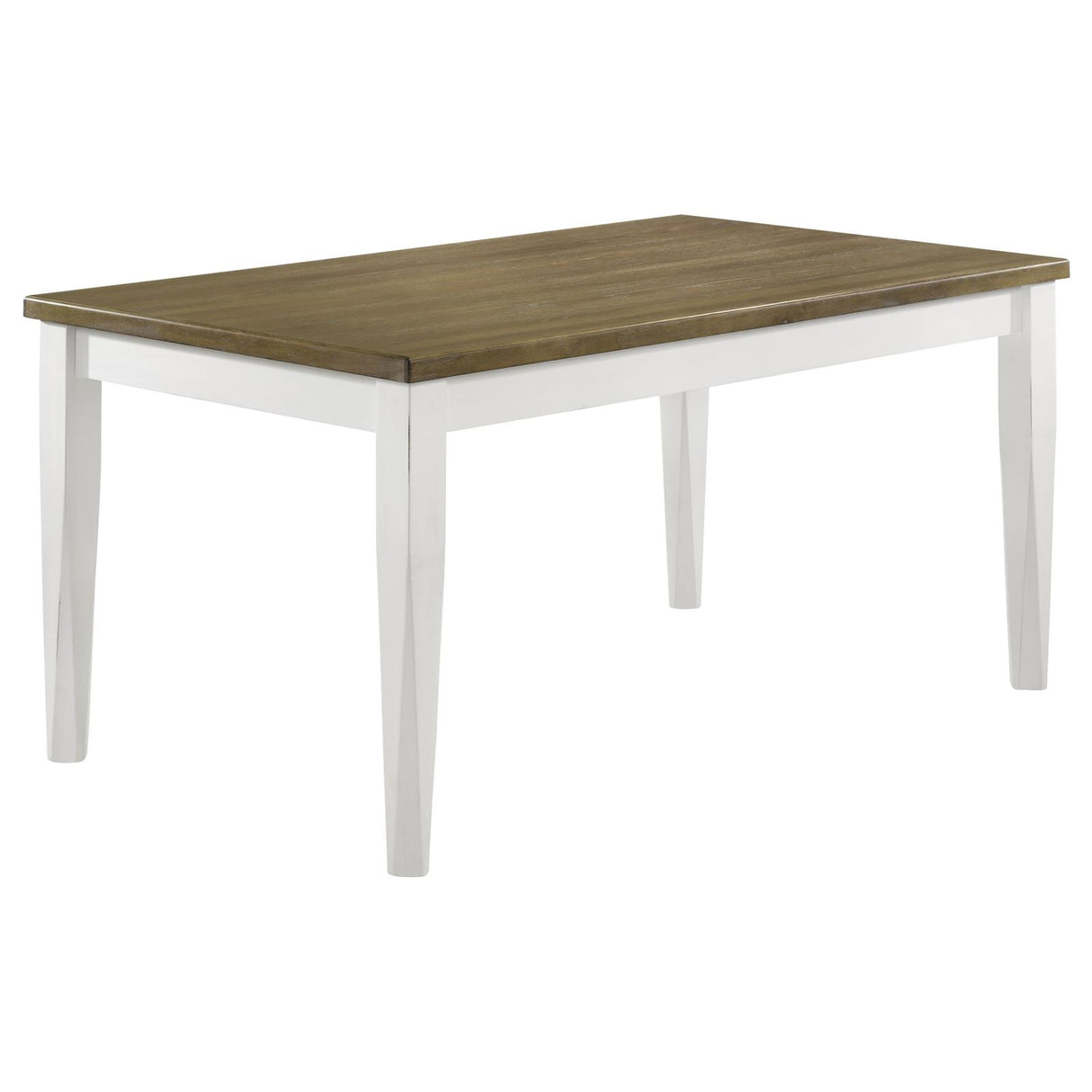 Appleton Rectangular Wood Dining Table Brown Brushed and White from Coaster - Luna Furniture