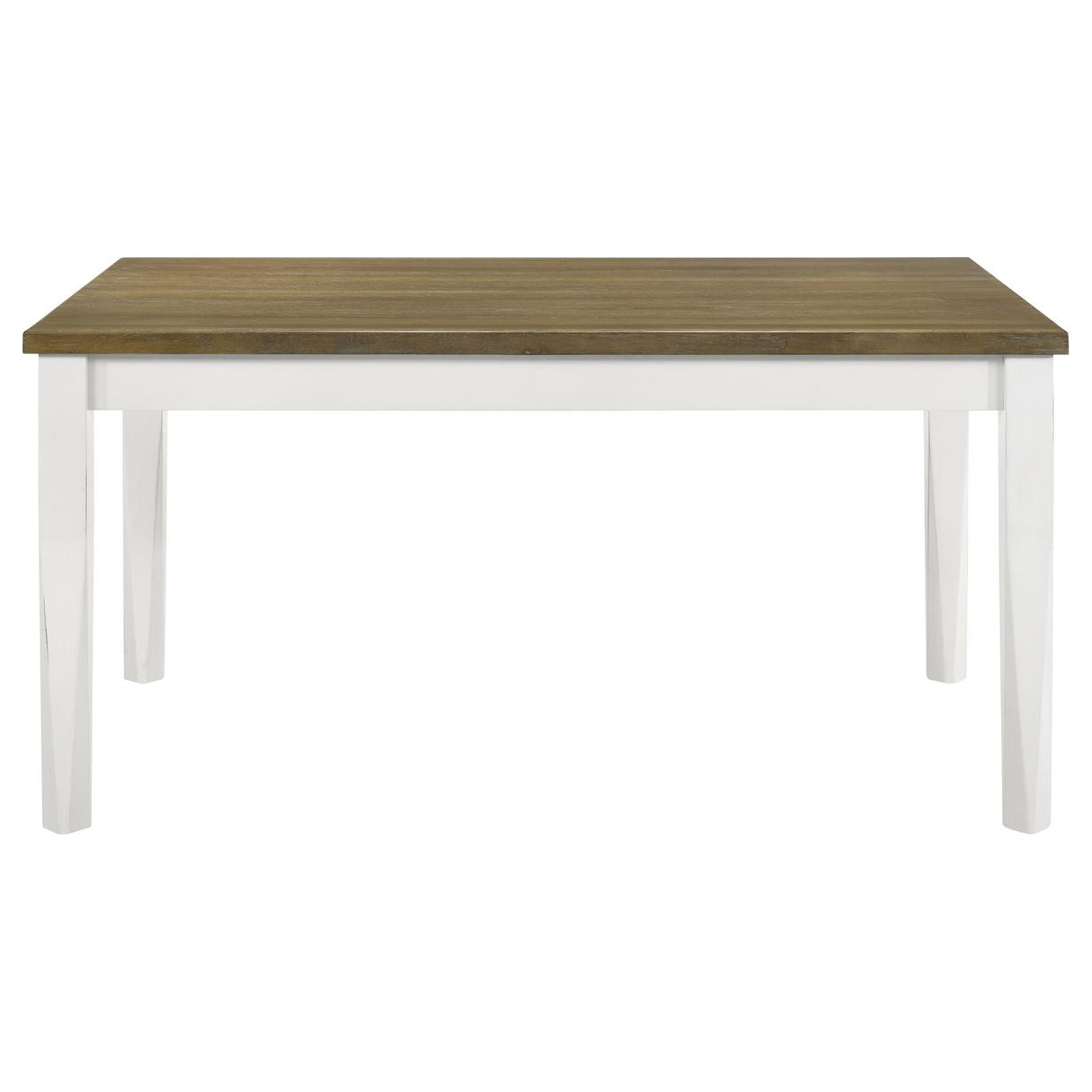 Appleton Rectangular Wood Dining Table Brown Brushed and White from Coaster - Luna Furniture