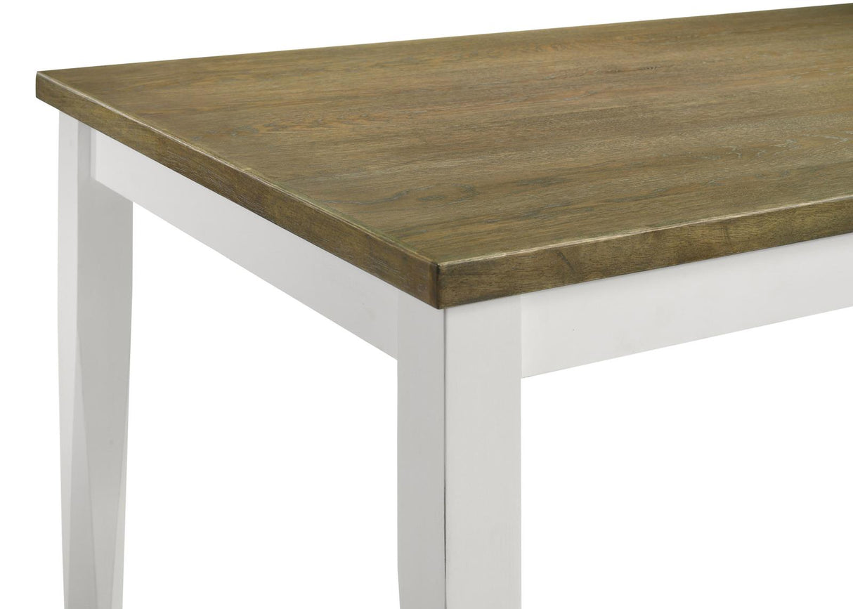 Appleton Rectangular Wood Dining Table Brown Brushed and White from Coaster - Luna Furniture