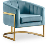 Carter Aqua Velvet Accent Chair from Meridian - Luna Furniture