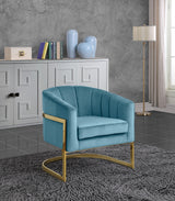 Carter Aqua Velvet Accent Chair from Meridian - Luna Furniture