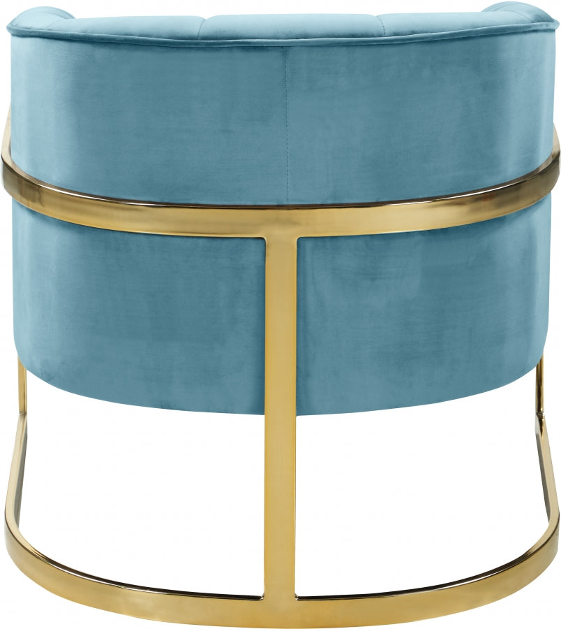 Carter Aqua Velvet Accent Chair from Meridian - Luna Furniture