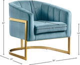 Carter Aqua Velvet Accent Chair from Meridian - Luna Furniture