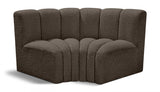 Arc Boucle Fabric 2pc. Sectional Brown from Meridian - Luna Furniture