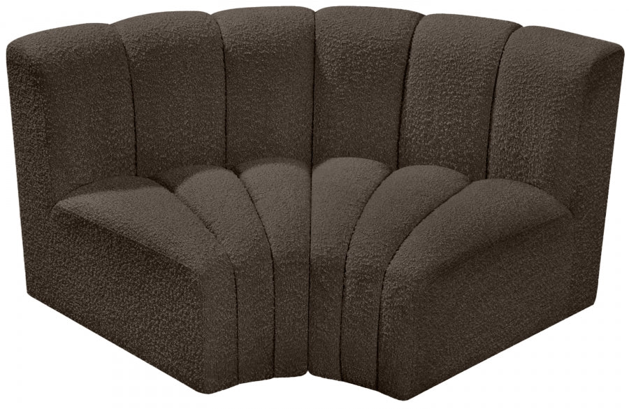 Arc Boucle Fabric 2pc. Sectional Brown from Meridian - Luna Furniture