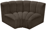 Arc Boucle Fabric 2pc. Sectional Brown from Meridian - Luna Furniture