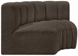 Arc Boucle Fabric 2pc. Sectional Brown from Meridian - Luna Furniture