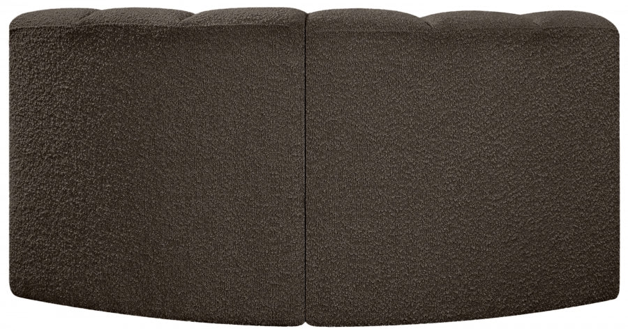 Arc Boucle Fabric 2pc. Sectional Brown from Meridian - Luna Furniture