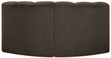 Arc Boucle Fabric 2pc. Sectional Brown from Meridian - Luna Furniture