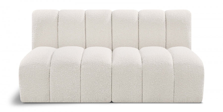 Arc Boucle Fabric 2pc. Sectional Cream from Meridian - Luna Furniture