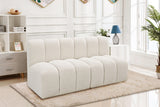 Arc Boucle Fabric 2pc. Sectional Cream from Meridian - Luna Furniture