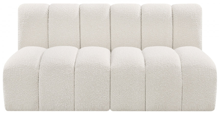 Arc Boucle Fabric 2pc. Sectional Cream from Meridian - Luna Furniture