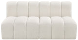 Arc Boucle Fabric 2pc. Sectional Cream from Meridian - Luna Furniture