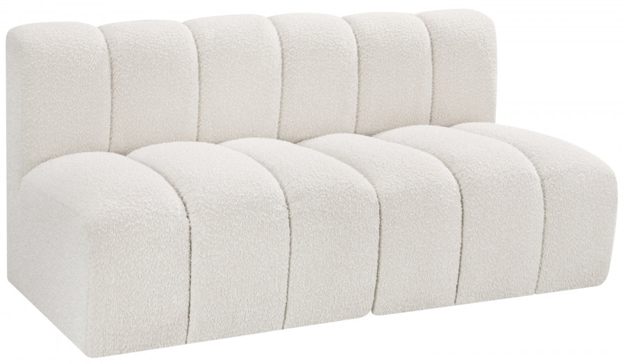 Arc Boucle Fabric 2pc. Sectional Cream from Meridian - Luna Furniture