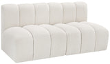 Arc Boucle Fabric 2pc. Sectional Cream from Meridian - Luna Furniture