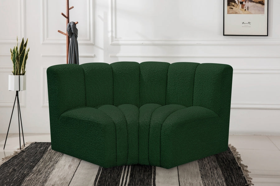 Arc Boucle Fabric 2pc. Sectional Green from Meridian - Luna Furniture