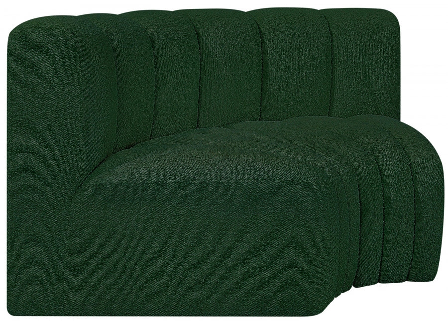 Arc Boucle Fabric 2pc. Sectional Green from Meridian - Luna Furniture