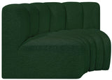 Arc Boucle Fabric 2pc. Sectional Green from Meridian - Luna Furniture