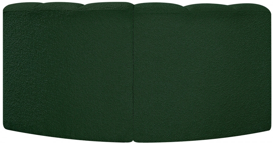 Arc Boucle Fabric 2pc. Sectional Green from Meridian - Luna Furniture