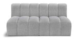 Arc Boucle Fabric 2pc. Sectional Grey from Meridian - Luna Furniture