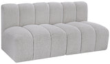 Arc Boucle Fabric 2pc. Sectional Grey from Meridian - Luna Furniture