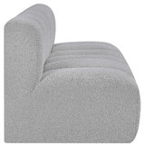 Arc Boucle Fabric 2pc. Sectional Grey from Meridian - Luna Furniture