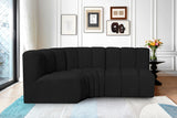 Arc Boucle Fabric 3pc. Sectional Black from Meridian - Luna Furniture